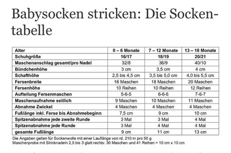 sockengröße bestimmen wickel